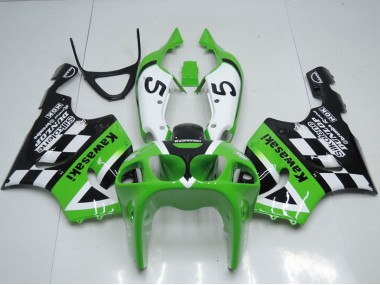 Purchase 1996-2003 Kawasaki ZX7R Motorcycle Fairings - Green White Black 5 Canada
