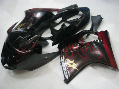 Purchase 1996-2007 Honda CBR1100XX Blackbird Abs Motorcycle Fairings - Glossy Black Red Flame Canada
