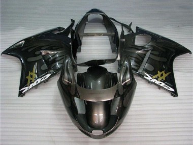 Purchase 1996-2007 Honda CBR1100XX Blackbird Motorcycle Fairings - Glossy Black Silver Flame Canada