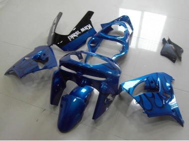 Purchase 1998-1999 Kawasaki ZX9R Motorcycle Fairings - Blue Black Flame Canada