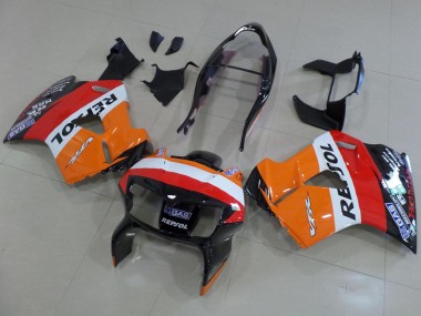 Purchase 1998-2001 Honda VFR 800 Motorcycle Fairings - Orange White Red Glossy Black Repsol Canada