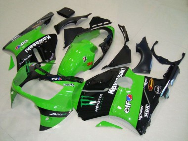 Purchase 2000-2001 Kawasaki ZX12R Motorcycle Fairings - Green Glossy Black Elf Touch4 Monster Canada