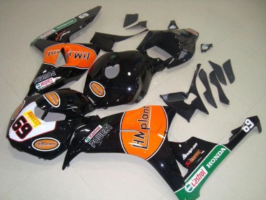 Purchase 2006-2007 Honda CBR1000RR Motorcycle Fairings - Glossy Black Orange Green Hm Plant Racing 69 Canada