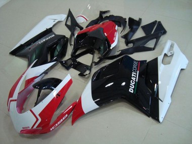 Purchase 2007-2014 Ducati 1098 Motorcycle Fairings - White Red Glossy Black Corse Canada
