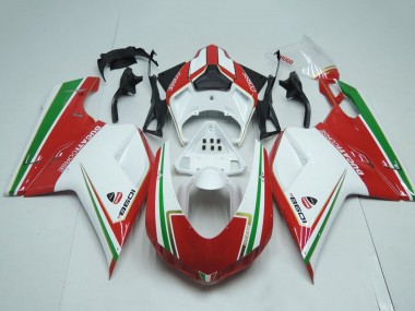 Purchase 2007-2014 Ducati 1098 Motorcycle Fairings - White Red Green Stripe Canada