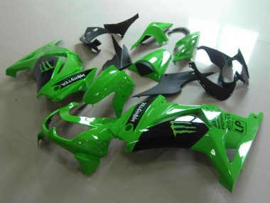 Purchase 2008-2012 Kawasaki ZX250R Motorcycle Fairings - Green Glossy Black Monster Canada