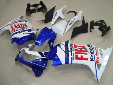 Purchase 2008-2012 Kawasaki ZX250R Motorcycle Fairings - White Blue Red Fiat Canada