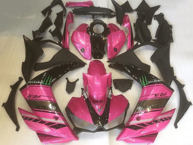 2015-2018 Yamaha YZF R3 Motorcycle Fairings - Pink Black Green Monster Canada