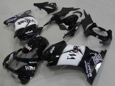 Purchase 2008-2012 Kawasaki ZX250R Motorcycle Fairings - Glossy Black White West Canada