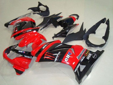 Purchase 2008-2012 Kawasaki ZX250R Motorcycle Fairings - Red Glossy Black Elf Touch4 Monster Canada