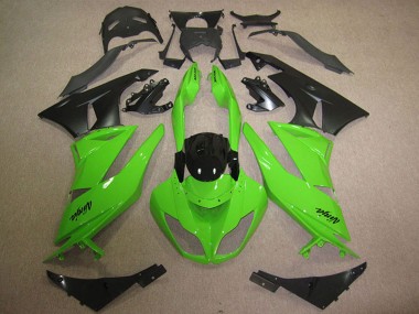 Purchase 2009-2012 Kawasaki ZX6R Motorcycle Fairings - Green Glossy Black Matte Black Canada