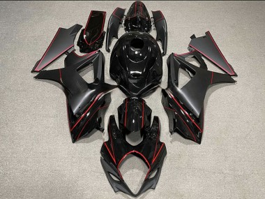 Purchase 2007-2008 Suzuki GSXR 1000 Motorcycle Fairings - Glossy Black Matte Black Red Trim Canada