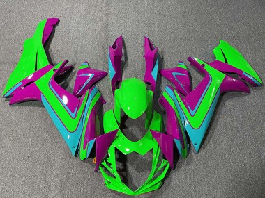 Purchase 2011-2024 Suzuki GSXR 600 / GSXR 750 Motorcycle Fairings - Green Magenta Light Blue Canada