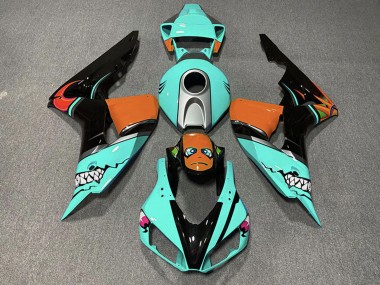 Purchase 2006-2007 Honda CBR1000RR Motorcycle Fairings - Cyan Blue Orange Glossy Black Shark Canada