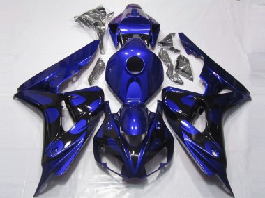 Purchase 2006-2007 Honda CBR1000RR Motorcycle Fairings - Blue Glossy Black Flame Canada