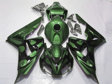 Purchase 2006-2007 Honda CBR1000RR Motorcycle Fairings - Green Glossy Black Flame Canada