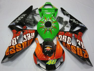 Purchase 2006-2007 Honda CBR1000RR Motorcycle Fairings - Green Orange Glossy Black Rossi 46 Canada