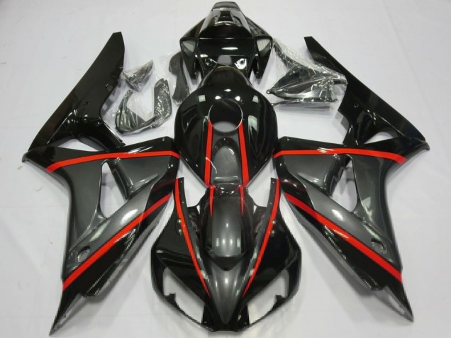 2006-2007 Honda CBR1000RR Motorcycle Fairings - Glossy Black Grey Red Canada