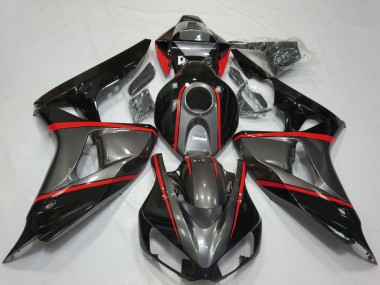 Purchase 2006-2007 Honda CBR1000RR Motorcycle Fairings - Grey Glossy Black Red Stripe Canada