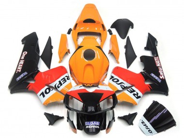 Purchase 2003-2004 Honda CBR600RR Motorcycle Fairings - Orange White Red Glossy Black One Heart Repsol Canada