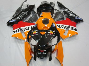 Purchase 2005-2006 Honda CBR600RR Motorcycle Fairings - Orange White Red Glossy Black Repsol Man Power Canada
