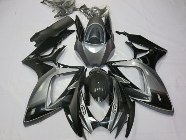 Purchase 2006-2007 Suzuki GSXR 600 / GSXR 750 Motorcycle Fairings - Grey Glossy Black Stripe Canada