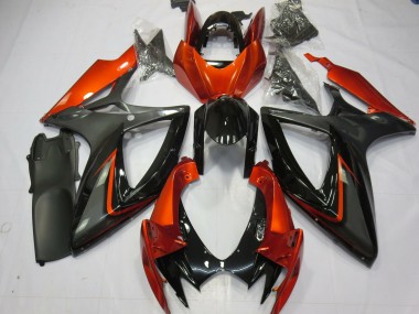 Purchase 2006-2007 Suzuki GSXR 600 / GSXR 750 Motorcycle Fairings - Burnt Orange Grey Glossy Black Canada