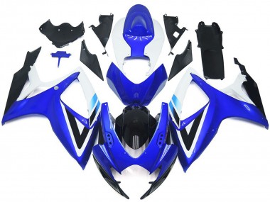 Purchase 2006-2007 Suzuki GSXR 600 / GSXR 750 Motorcycle Fairing Kits - White Blue Glossy Black OEM Style Canada
