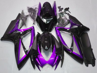 Purchase 2006-2007 Suzuki GSXR 600 / GSXR 750 Motorcycle Fairings - Purple Glossy Black Matte Black Canada