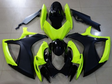 Purchase 2006-2007 Suzuki GSXR 600 / GSXR 750 Motorcycle Fairings - Neon Yellow Glossy Black Matte Black Canada