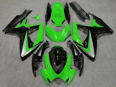 Purchase 2006-2007 Suzuki GSXR 600 / GSXR 750 Motorcycle Fairings - Green Silver Glossy Black OEM Style Canada