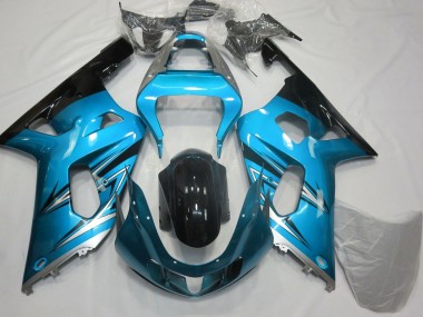 Purchase 2001-2003 Suzuki GSXR 600 / GSXR 750 Motorcycle Fairings - Light Blue Silver Glossy Black Canada