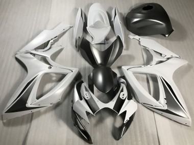 Purchase 2006-2007 Suzuki GSXR 600 / GSXR 750 Motorcycle Fairings - White Grey Matte Black Canada