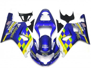 Purchase 2001-2003 Suzuki GSXR 600 / GSXR 750 Motorcycle Fairings - Blue Yellow Green White MoviStar Canada