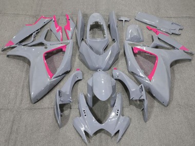 Purchase 2006-2007 Suzuki GSXR 600 / GSXR 750 Motorcycle Fairings - Nardo Grey and Pink Trim Canada