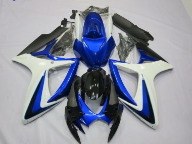Purchase 2006-2007 Suzuki GSXR 600 / GSXR 750 Motorcycle Fairings - White Blue Glossy Black OEM Style Canada