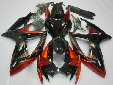 Purchase 2006-2007 Suzuki GSXR 600 / GSXR 750 Motorcycle Fairings - Orange Glossy Black Canada
