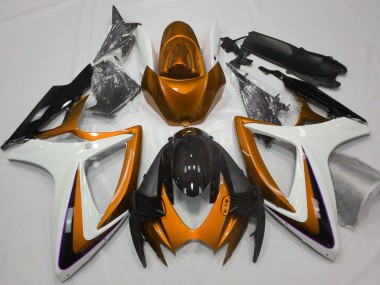 Purchase 2006-2007 Suzuki GSXR 600 / GSXR 750 Motorcycle Fairings - Orange White Glossy Black Canada