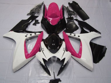 Purchase 2006-2007 Suzuki GSXR 600 / GSXR 750 Motorcycle Fairings - Pink White Glossy Black Star Canada
