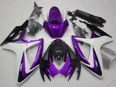 Purchase 2006-2007 Suzuki GSXR 600 / GSXR 750 Motorcycle Fairings - Purple White Glossy Black Canada