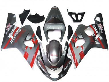 Purchase 2004-2005 Suzuki GSXR 600 / GSXR 750 Motorcycle Fairings - Silver Red MoviStar Canada