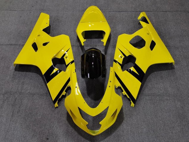 2004-2005 Suzuki GSXR 600 / GSXR 750 Motorcycle Fairings - Yellow Glossy Black OEM Style Canada
