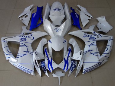 Purchase 2006-2007 Suzuki GSXR 600 / GSXR 750 Motorcycle Fairings - White Blue Corona Alstare Canada