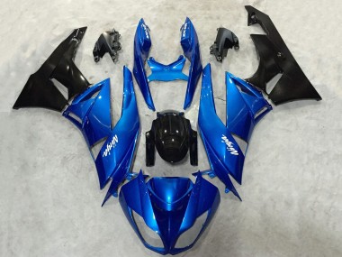Purchase 2009-2012 Kawasaki ZX6R Motorcycle Fairing - Blue Glossy Black Canada