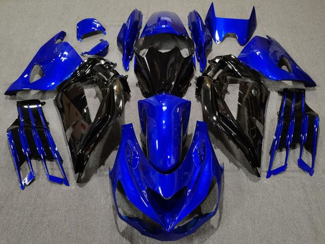 2012-2024 Kawasaki ZX14R ZZR1400 Motorcycle Fairing - Blue Glossy Black Canada