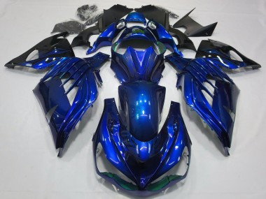 Purchase 2012-2024 Kawasaki ZX14R ZZR1400 Motorcycle Fairings - Blue Glossy Black Canada