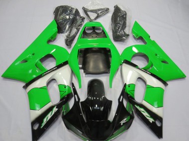 Purchase 1998-2002 Yamaha R6 Motorcycle Fairing - Green White Glossy Black Canada