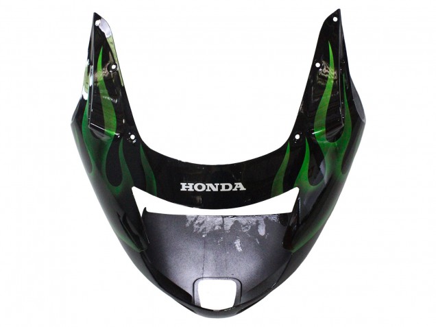 1996-2007 Honda CBR1100XX Blackbird Motorcycle Fairing - Glossy Black Green Flame Canada
