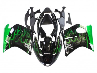 Purchase 1996-2007 Honda CBR1100XX Blackbird Motorcycle Fairing - Glossy Black Green Flame Canada