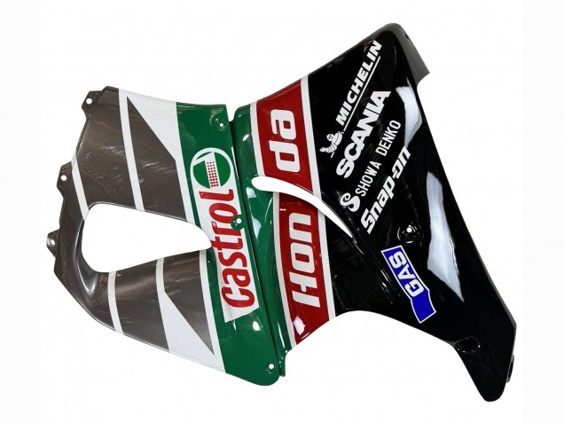 1996-1997 Honda CBR900RR 893 Motorcycle Fairings - White Green Grey Glossy Black Castrol Canada